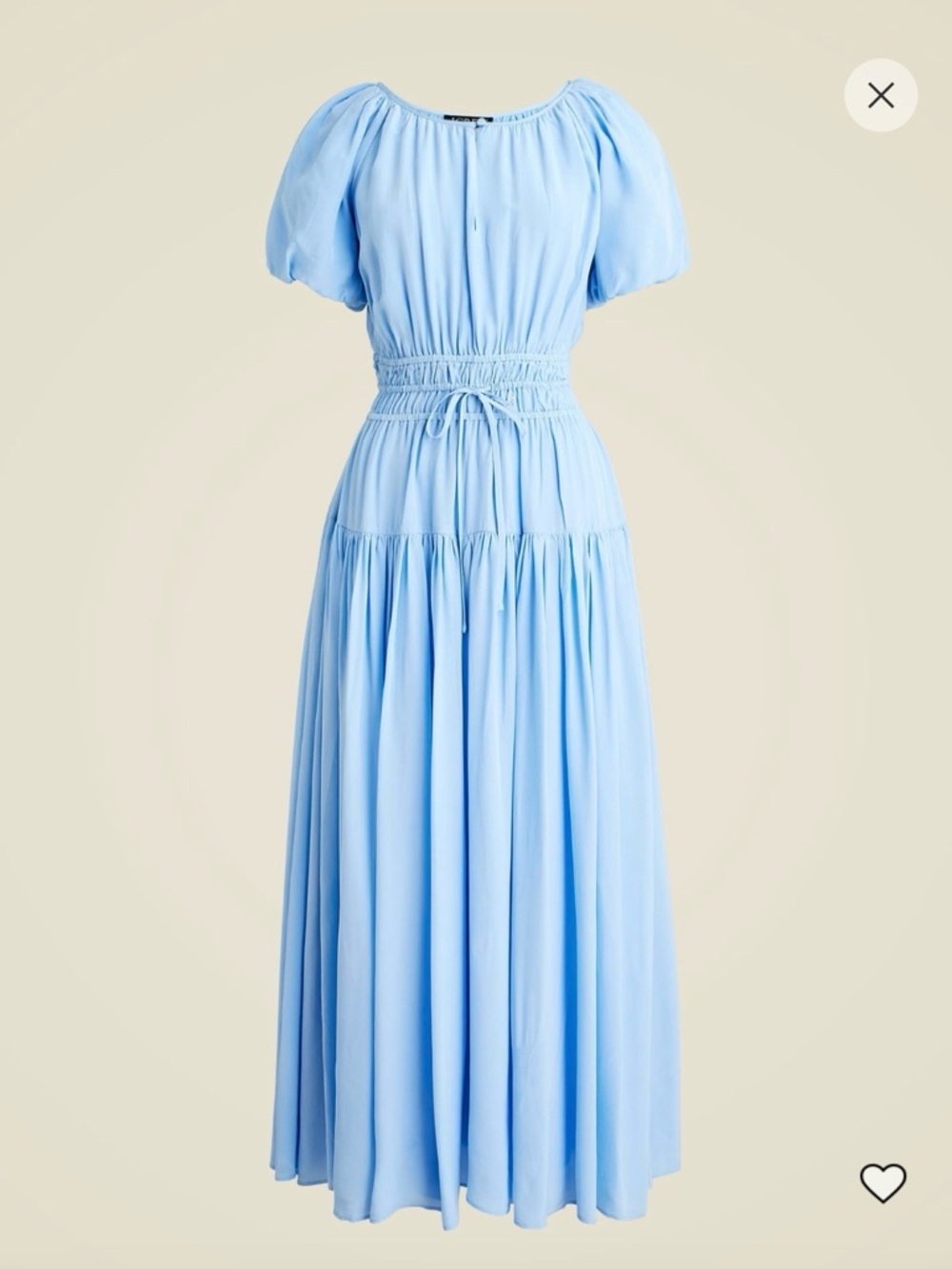 J. Crew Elena puff sleeve dress in crepe de chine